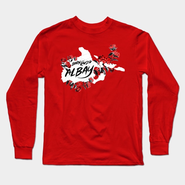 Born and Raised - Albay, Philippines (Red) Long Sleeve T-Shirt by pinoytee